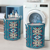 Powwow Store gb nat0003 blue pink pattern laundry basket