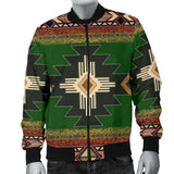 Indigenous Design Green Native American Bomber Jacket