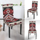 Ethnic Red Gray Pattern Native American Dining Chair Slip Cover