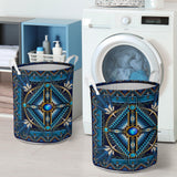 Powwow Store gb nat00083 naumaddic arts blue laundry basket