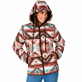 GB-NAT00540 Red Vector Women's Padded Hooded Jacket