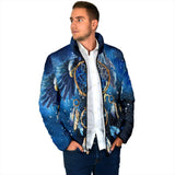 Powwow Storegb nat00065 blue galaxy dreamcatcher native mens padded jacket