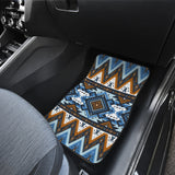 Powwow Store gb nat00613 retro colors tribal seamless front and back car mats set of 4