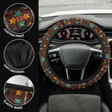 Powwow Store gb nat00600 brown pattern native steering wheel cover