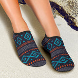 GB-NAT00598 Seamless Ethnic Ornaments Aqua Shoes