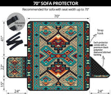 Tribe Blue Pattern Native American 70" Sofa Protector - Powwow Store