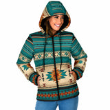 GB-NAT00559-04 Blue Native Women's Padded Hooded Jacket New