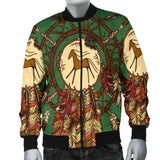 Green Horse Native American Bomber Jacket