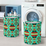 Powwow Store gb nat00046 12 green native tribes pattern laundry basket