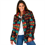 Powwow Storegb nat00046 02 black native tribes pattern womens padded jacket new