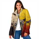 GB-NAT00025 Bison Medicine Wheels  Women's Padded Jacket