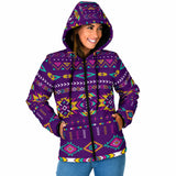 GB-NAT00549-02 Light Purple Women's Padded Hooded Jacket