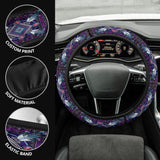 Powwow Store gb nat00023 03 naumaddic arts dark purple steering wheel cover