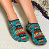 GB-NAT00046-14 Blue Native Tribes Pattern Native American Aqua Shoes