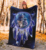 Powwow Store gb nat00358 girl wolves dream catcher blanket