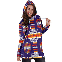 Powwow Store gb nat0004 purple pattern native american hoodie dress