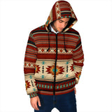 Powwow Storegb nat00559 02 red pattern mens padded hooded jacket