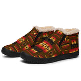 Brown Native Tribes Pattern Native American Winter Sneakers