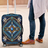 Native American Mandala Pattern Blue Luggage