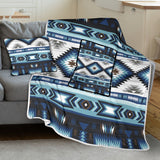 Powwow Storegb nat00528 blue colors pattern pillow blanket