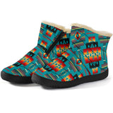 GB-NAT00046-14 Blue Tribes Pattern Native American Cozy Winter Boots