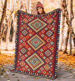 Powwow Store gb nat00371 geometric red green pattern blanket