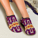 GB-NAT00062-08 Purple Tribe Design Native American Aqua Shoes