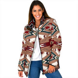 GB-NAT0002 Orange Geometric Women's Padded Jacket