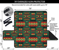 Green Tribal Native American 78 Chair Sofa Protector - Powwow Store