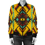 GB-NAT00413 Abstract Geometric Ornament Women's Bomber Jacket