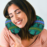 GB-NAT00680-02 Pattern Blue Native  U-Shaped Travel Pillow