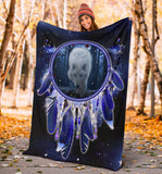 Powwow Store gb nat00395 wolf blue galaxy blanket