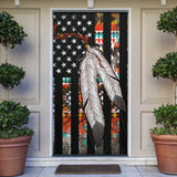 GB-NAT00108 Native American Flag Feather Door Sock