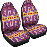GB-NAT00062-07 Light Purple Tribe Design Native American Car Seat Covers