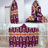 GB-NAT00062-09 Purple Design Native Hooded Blanket