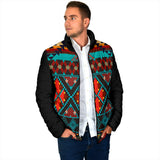 Powwow Storegb nat00112 dark brown red pattern mens padded jacket