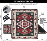Gray Red Pattern Native American 70" Sofa Protector