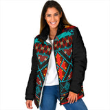 Powwow Storegb nat00112 dark brown red pattern womens padded jacket new