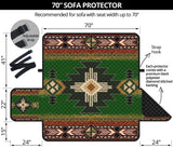 Southwest Green Symbol Native American 70" Chair Sofa Protector - Powwow Store