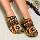 GB-NAT00507 Brown Ethnic Pattern Native Aqua Shoes