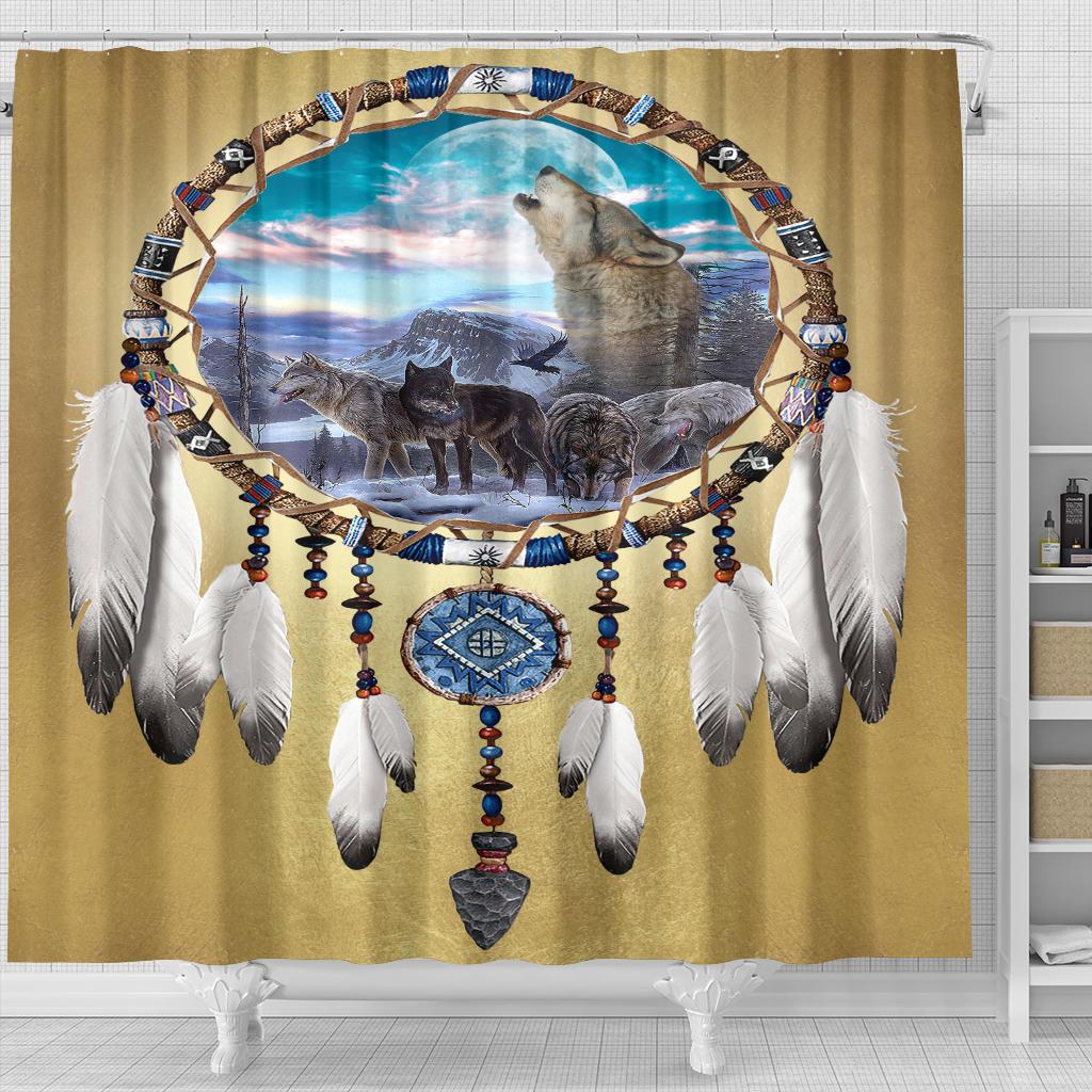 Wolf Dreamcatcher Native American Shower Curtain - Powwow Store