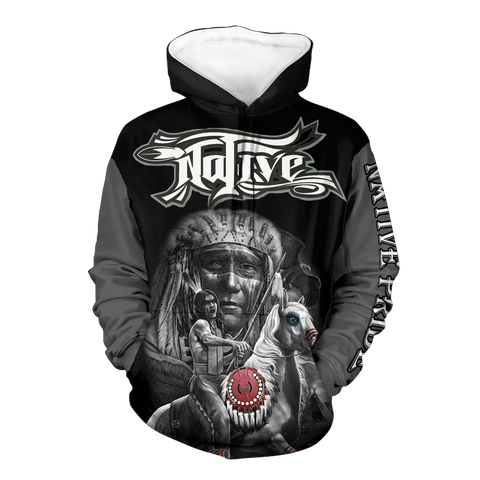 Powwow StoreHD00025 Native American Pride  3D Hoodie