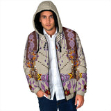 GB-NAT00069-03 Purple Pattern Breastplate Men's Padded Hooded Jacket