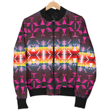 GB-NAT00653 Pattern Purple Native Women's Bomber Jacket