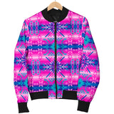 GB-NAT00630 Pink Pattern Native  Women's Bomber Jacket