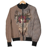 Bison Skull Dreamcatcher Bomber Jacket - ProudThunderbird