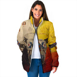 GB-NAT00025 Bison Medicine Wheels  Women's Padded Jacket