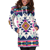 Powwow Store gb nat00316 pink pattern native american hoodie dress