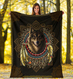 Powwow Store gb nat00020 02 wolf warrior dreamcatcher native american blanket