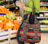 Green Tribes Pattern Grocery Bag 3-Pack